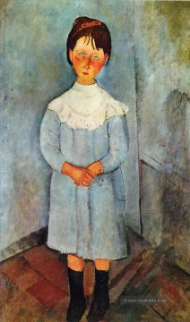  blau - kleines Mädchen in blau 1918 Amedeo Modigliani
